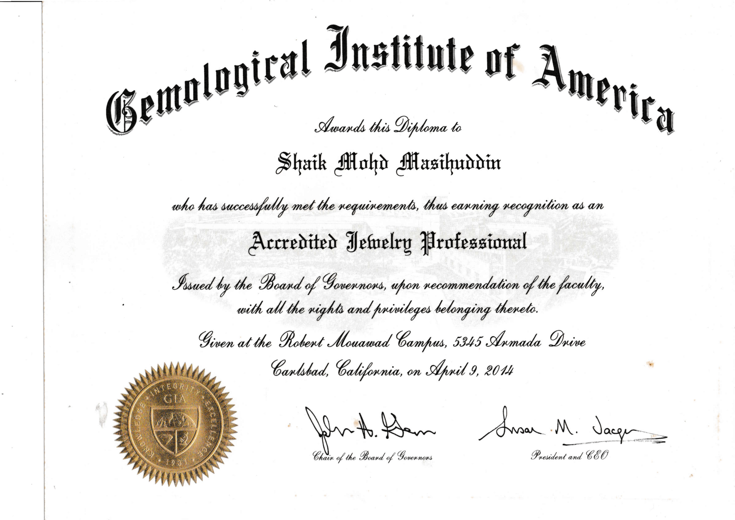 Accredited Jewelry Professional