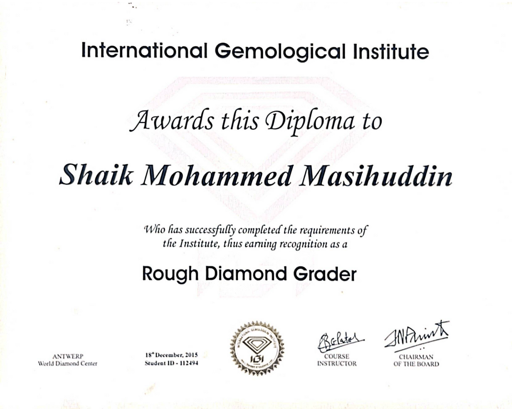 Rough Diamond Grader